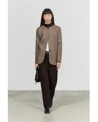 MASSIMO DUTTI - Checked Blazer With Contrast Collar - Lyst