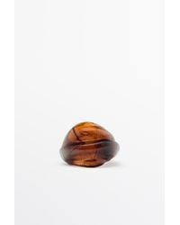 MASSIMO DUTTI - Round Volume Glass Ring - Lyst