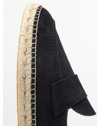 MASSIMO DUTTI - Split Suede Leather Espadrille With Piece - Lyst
