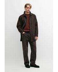 MASSIMO DUTTI - Short Double-Faced Wool Blend Coat - Lyst