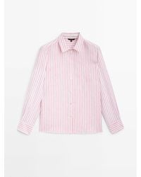 MASSIMO DUTTI - 100% Linen Striped Shirt - Lyst