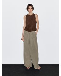 MASSIMO DUTTI - Fließende Hose Im Barrel-Fit Mit Ziernaht - Lyst