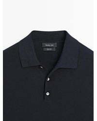 MASSIMO DUTTI - Cotton Knit Polo Sweater - Lyst