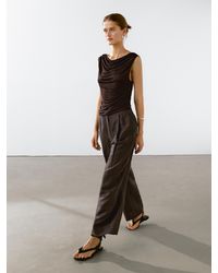 MASSIMO DUTTI Linen Blend Straight-Leg Trousers With Darts