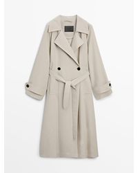 MASSIMO DUTTI - Loose-Fitting Trench Coat With Belt - Lyst