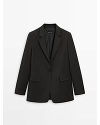MASSIMO DUTTI - Long Single-Button Suit Blazer - Lyst