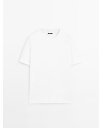 MASSIMO DUTTI - T-Shirt Met Ronde Hals En Korte Mouw - Lyst