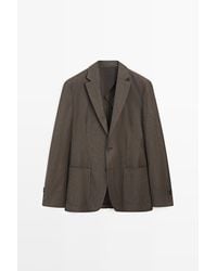 MASSIMO DUTTI - Wollen Blazer Met Zakken - Lyst