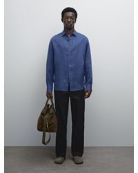 MASSIMO DUTTI - Hemd Im Slim-Fit Aus 100 Leinen - Lyst