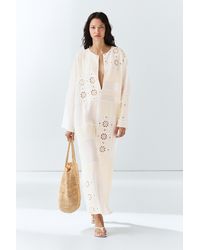 MASSIMO DUTTI - Flowing Embroidered Kaftan Dress - Lyst