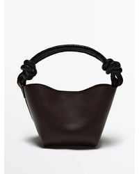 MASSIMO DUTTI - Mini Nappa Leather Crossbody Bag With Knot Details - Lyst