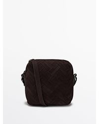 MASSIMO DUTTI - Splitsuède Gevlochten Buideltas - Lyst