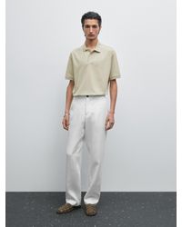MASSIMO DUTTI - Cotton Blend Polo Shirt With Snap Button - Lyst