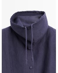 MASSIMO DUTTI - 100% Linen Bomber Jacket With Neck Detail - Lyst