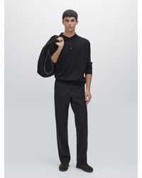 MASSIMO DUTTI - Pull Polo En Maille 100 Laine Mérinos - Lyst
