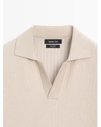 MASSIMO DUTTI - Jacquard Knit Polo Sweater - Lyst