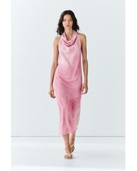 MASSIMO DUTTI - Draped Flowing Midi Dress - Lyst