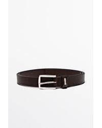 MASSIMO DUTTI - Nappa Leather Belt With Rectangular Buckle - Lyst
