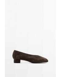 MASSIMO DUTTI - Split Suede Leather Heel Shoe - Lyst