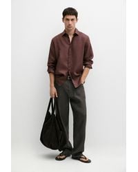 MASSIMO DUTTI - Slim Fit 100% Linen Shirt - Lyst