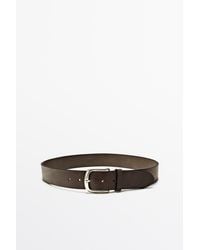 MASSIMO DUTTI - Cinturón Hebilla Arqueada Piel Napa - Lyst