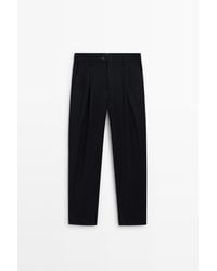 MASSIMO DUTTI - Flannel Darted Suit Pants - Lyst