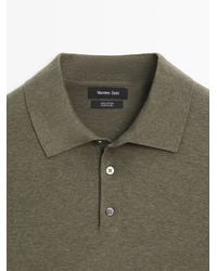 MASSIMO DUTTI - Cotton Knit Polo Sweater - Lyst