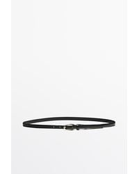 MASSIMO DUTTI - Nappa Leather Belt With Oval Buckle - Lyst