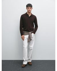 MASSIMO DUTTI - Polo Manga Larga Piqué Mercerizado - Lyst
