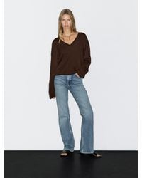 MASSIMO DUTTI - Jersey Punto Trenzado Cuello Pico - Lyst