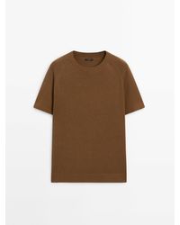 MASSIMO DUTTI - Short Sleeve Knit Sweater With Cotton - Lyst