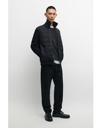 MASSIMO DUTTI - High Neck Mixed Fabric Cardigan - Lyst