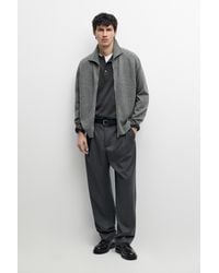 MASSIMO DUTTI - Wool Blend Zip-Up Knit Cardigan - Lyst
