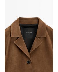 MASSIMO DUTTI - 100% Suede Leather Blazer - Lyst