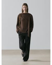 MASSIMO DUTTI - Cotton Blend Knit Cape Sweater - Lyst