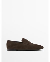 MASSIMO DUTTI - Zachte Splitsuède Loafer Met Wreefband - Lyst