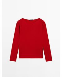 MASSIMO DUTTI - Trui Van Wolmix Met Boothals - Lyst