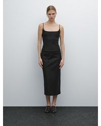 MASSIMO DUTTI - Top Tirantes Ajustado Con Algodón - Lyst