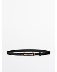 MASSIMO DUTTI - Equestrian Nappa Leather Belt - Lyst
