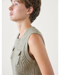 MASSIMO DUTTI - Ribbed Knit Vest With Pocket Details - Lyst