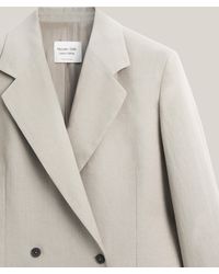 MASSIMO DUTTI - Double-Breasted Linen Suit Blazer - Lyst