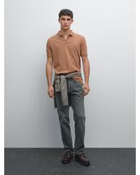 MASSIMO DUTTI - Pikee-Poloshirt Aus Baumwolle Mit Mikro-Strukturmuster - Lyst