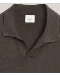 MASSIMO DUTTI - Cotton Linen Knit Polo Sweater - Lyst
