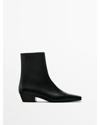 MASSIMO DUTTI - Contrast Heel Ankle Boots - Lyst