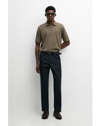 MASSIMO DUTTI - 100% Cotton V-Neck Knit Polo - Lyst