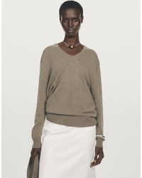 MASSIMO DUTTI - Jersey Punto Cuello Pico 100% Cashmere - Lyst