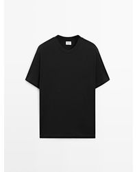 MASSIMO DUTTI - T-Shirt Van Katoenmix Met Korte Mouw - Lyst