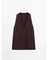 MASSIMO DUTTI - Knit Waistcoat With Buttons And Opening - Lyst
