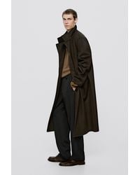MASSIMO DUTTI - Long Wool Coat With Pocket Details - Lyst