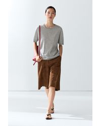 MASSIMO DUTTI - Short-Sleeve Fine-Knit Sweater - Lyst